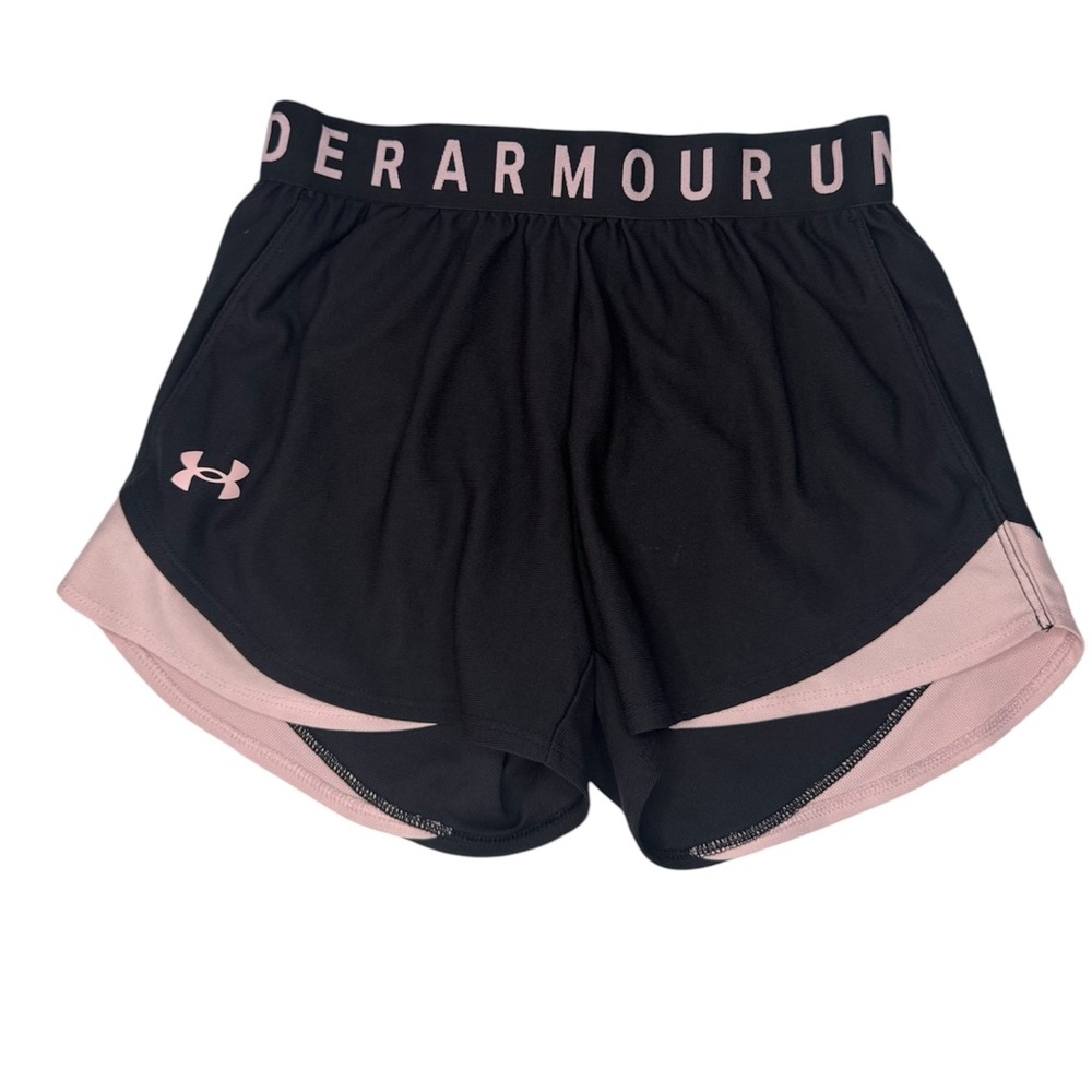 Under Armour Women's Black and Pink Shorts